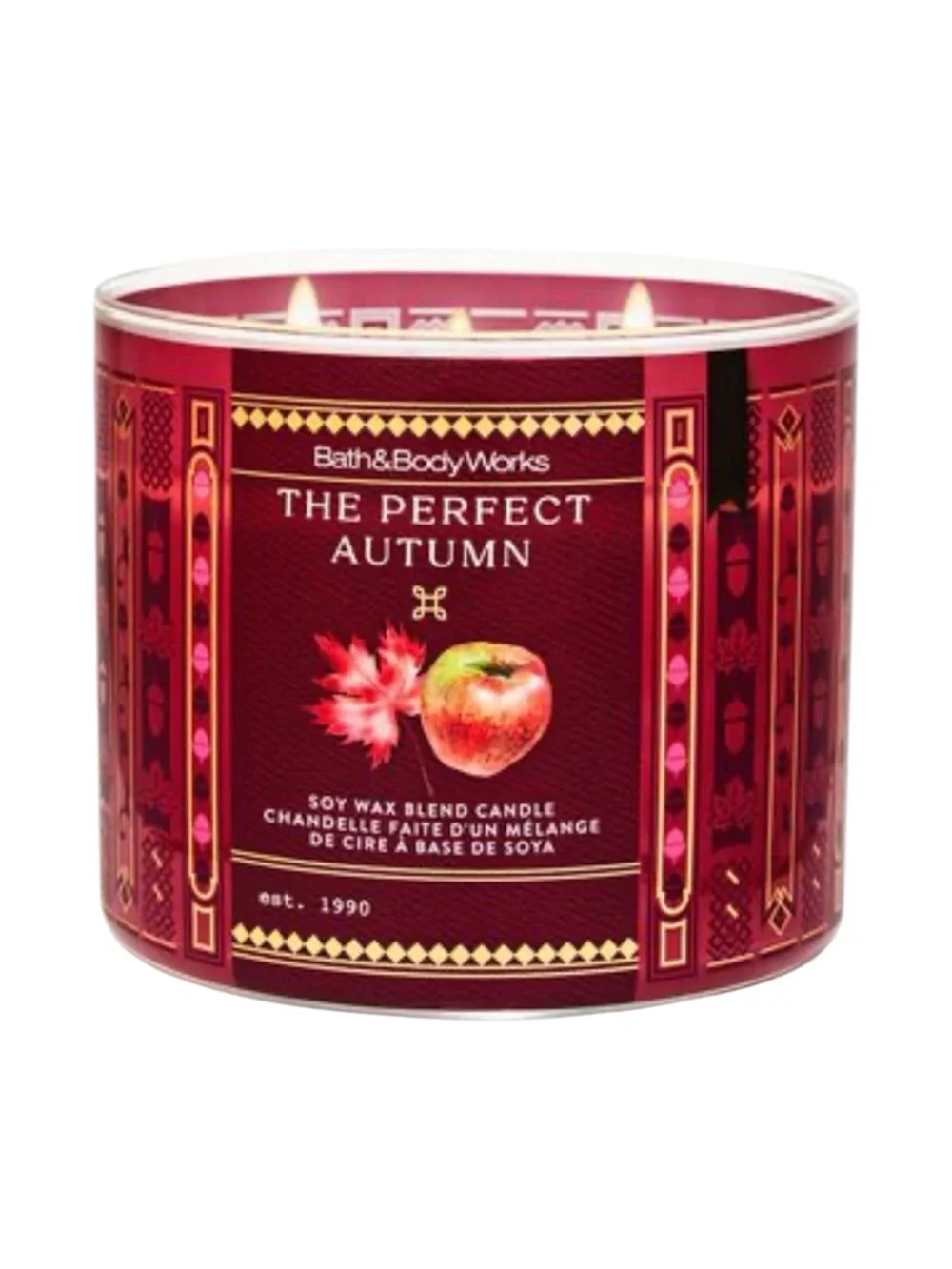 Bath & Body Works New The Perfect Autumn 3 Wick Candle
